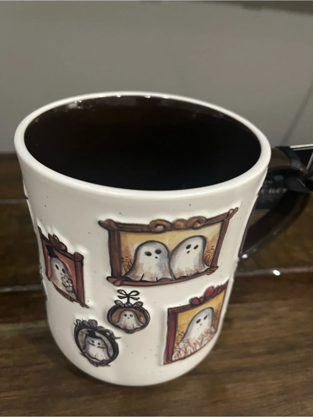 ✨Cobwebs & Cauldrons White Ghost Portrait Ceramic Coffee Mug✨